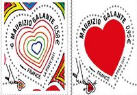 Во Франции выпущены почтовые марки в честь Дня святого Валентина