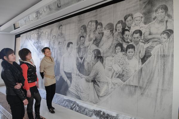 В Цзыбо появилась огромная фреска про трагедию в Сычуане 
