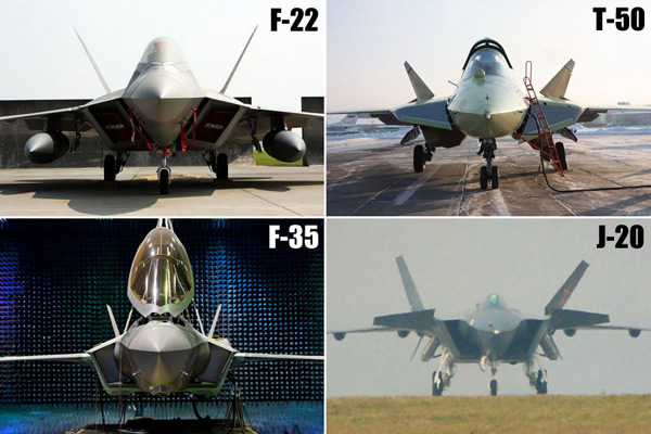 Сопоставление 4 типов истребителей 4-го поколения США, России и Китая