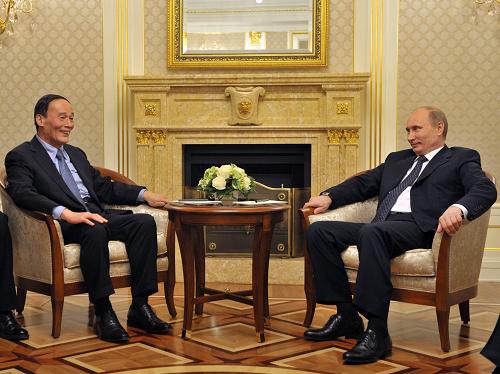 Встреча Владимира Путина и Ван Цишаня