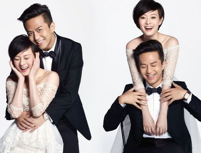 Свадебные фотографии актеров Дэн Чао и Сунь Ли