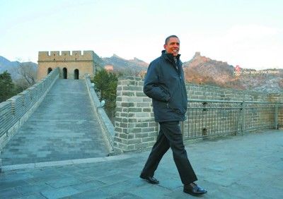 Руководители разных стран - на Великой китайской стене 
