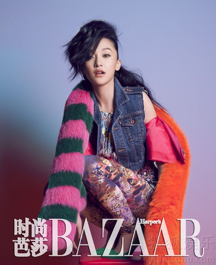 Известная кинозвезда Чжоу Сюнь в журнале «BAZAAR»