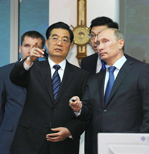 Ху Цзиньтао встретился с премьер-министром России В. Путиным