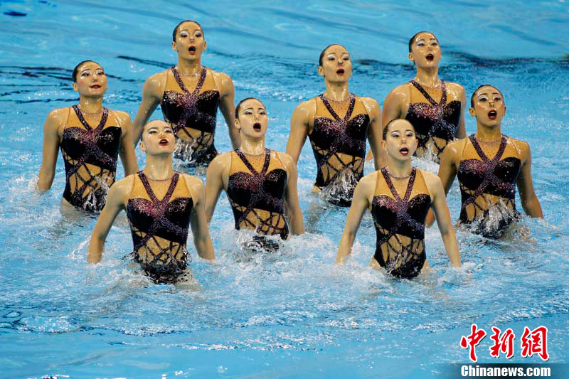  Китайские «русалки» прекрасно показали себя и вышли в финал, заняв второе место со счетом 96 баллов, уступая российской команде, которые набрали 97,70 баллов.