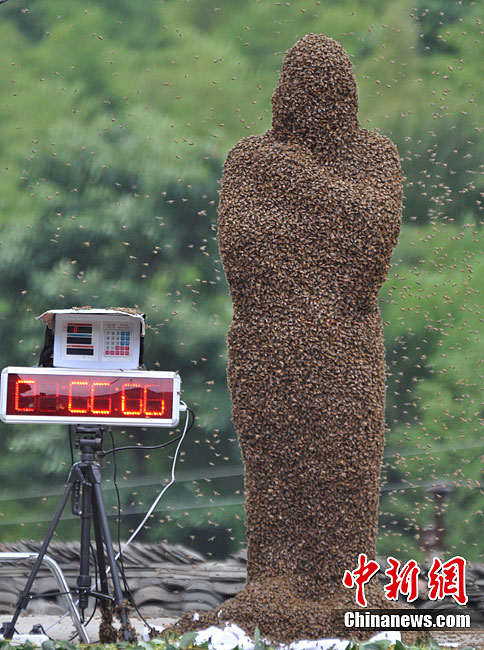 16 июля 20-летний «человек-пчела» Лю Кунцзян из города Юнчжоу провинции Хунань и 42-летний «человек-пчела» Ван Далинь из города Ичан провинции Хубэй устроили состязания, призывая пчел. 