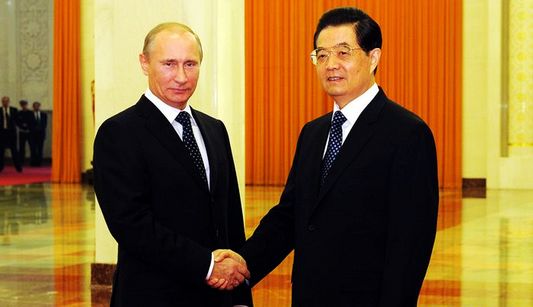 12-ого октября проходит встреча председателя КНР Ху Цзиньтао с председателем правительства РФ В. Путиным