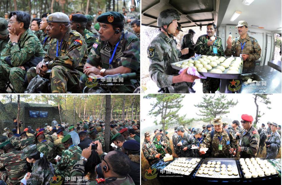 Иностранные войска посмотрели учения НОАК и поели китайские «баоцзы» на обед
