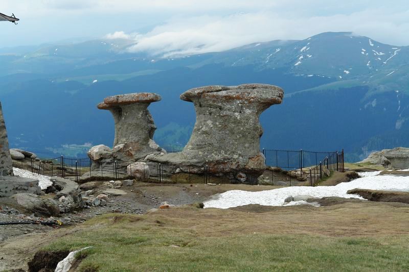 Камень в виде гриба в Карпатских горах