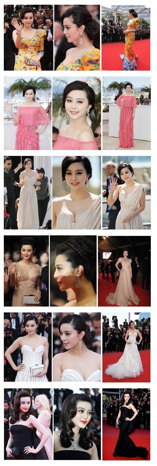 Красивые мгновения китайской актрисы Фань Бинбин на красном ковре 