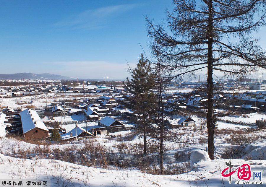 Зимние пейзажи поселка Тулихэ во Внутренней Монголии 