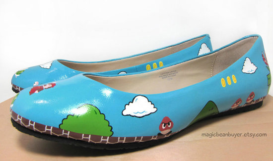 Ручная обувь на тему игры супер Марио
