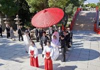 Традиционная свадьба в Осаке Японии