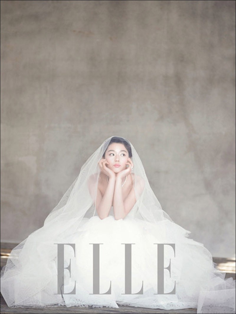 Свадебные фотографии корейской звезды Чон Чжи Хен в журнале «ELLE»2