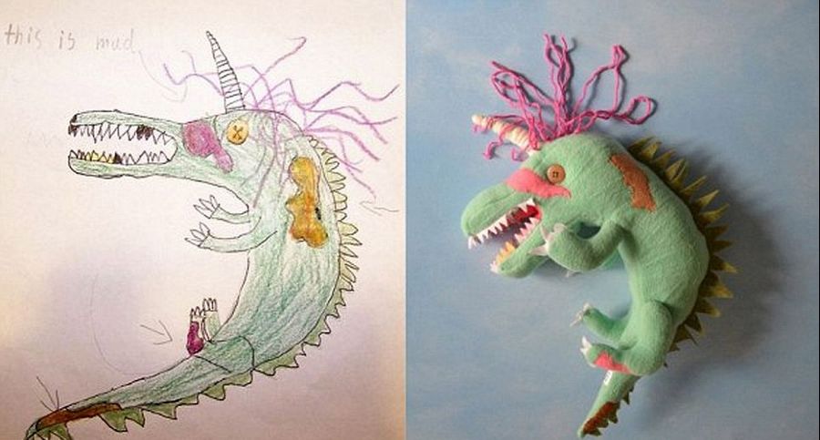 По сообщению британской газеты «Daily mail» от 13 мая, для того, чтобы найти самую любимую игрушку для сына Дани, его мама Венди Цао, которая живет в Ванкувере, 4 года назад начала пробовать делать плюшевые игрушки на основе изображений в рисунках сына.