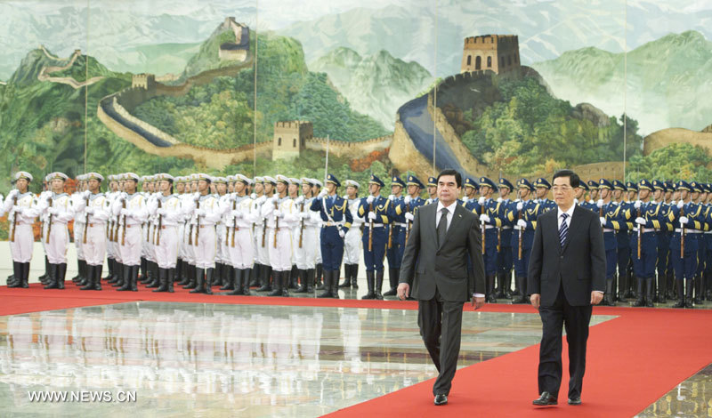 6 июня Председатель КНР Ху Цзиньтао в первой половине дня провел в Доме народных собраний переговоры с президентом Туркменистана Гурбангулы Бердымухамедовым.