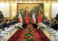 Председатель КНР Ху Цзиньтао провел переговоры с президентом Ирана