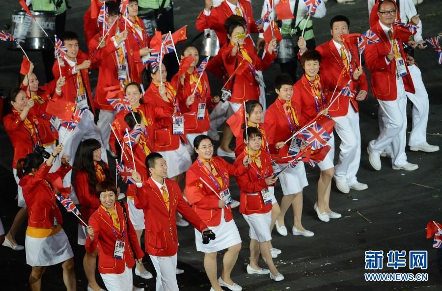 Китайская спортивная делегация на церемонии открытия лондонской Олимпиады