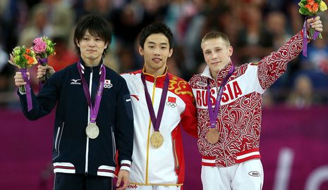 Цзоу Кай завоевал 'золото' Олимпиады в Лондоне по гимнастике в вольных управлениях среди мужчин