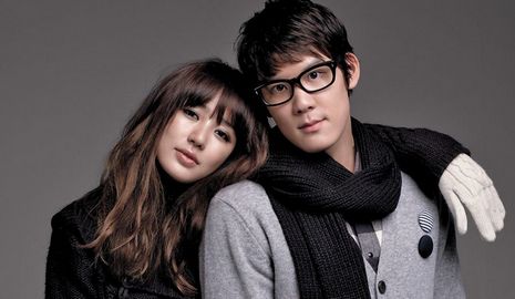 Пак Тхэ Хван и Юн Ын Хе в рекламе зимней одежды