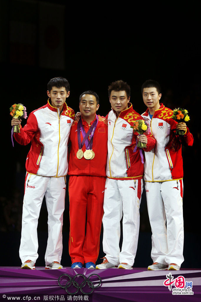 Мужская сборная Китая по настольному теннису завоевала золотые медали в командном первенстве на Олимпиаде в Лондоне.