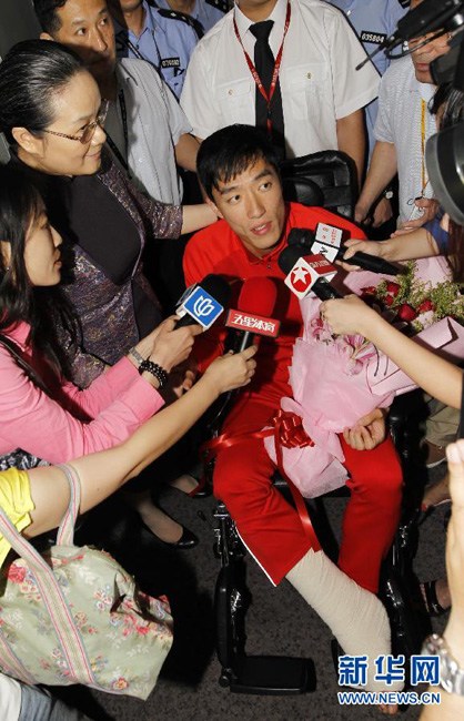 Китайский барьерист Лю Сян вернулся в Китай 