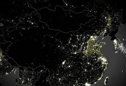 Ночной Китай – со спутника