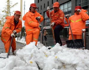 Снегопад в Северном Китае