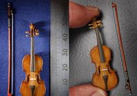 Мини-скрипка длиной менее 5 сантиметров в Англии