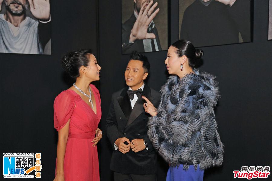 Чжан Цзыи в красном платье с глубоким V-образным вырезом на 7-м Римском кинофестивале