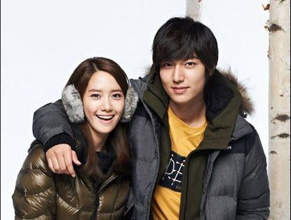 Фото: Ли Мин Хо и Юна в съемках рекламы зимней одежды