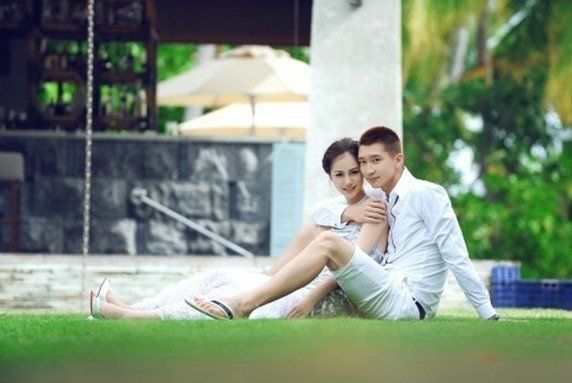 Романтические свадебные фотографии известного баскетболиста Сунь Юе с женой