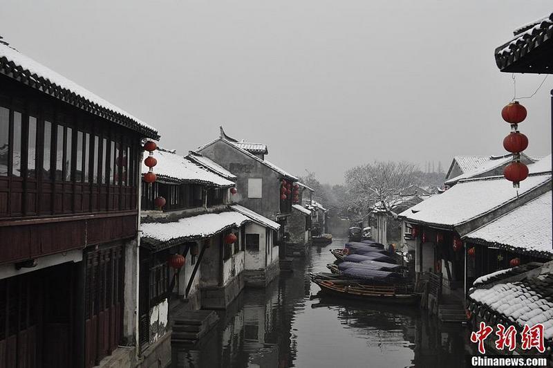 Чарующие зимние пейзажи Чжоучжана - «первого поселка на воде» в Китае