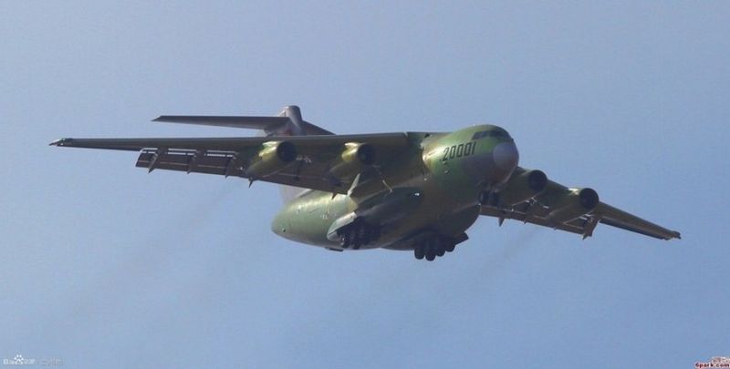 Компьютерные графики военно-транспортного самолета «Юнь-20»