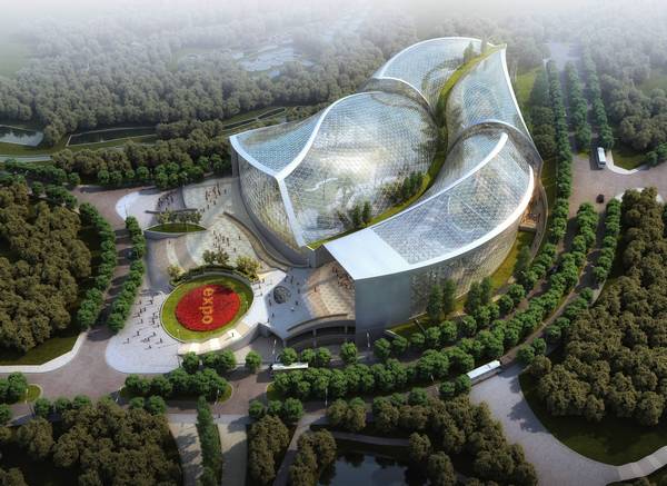 Ботанический павильон Всемирной выставки садоводства «ЭКСПО-Циндао» был покрыт крышей, в сентябре 2013 году весь объект будет завершен