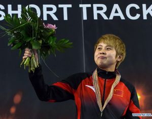 Китаянка Ван Мэн завоевала золото на чемпионате мира по шорт-треку 2013 года на дистанции 500 м