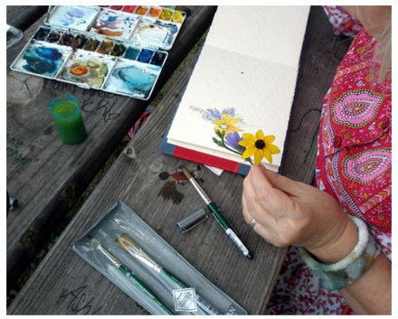 Запись о природе у симпатичной бабушки Кэти Джонсон 美国自由艺术家Cathy Johnson的手绘本
