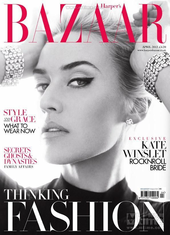 Кейт Уинслет (Kate Winslet) попала на «Harper's Bazaar» версии Великобритании 温丝莱特裸背大片黑白诱惑 谈婚姻谈工作