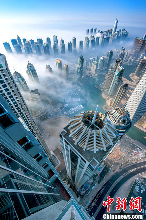 Красиво! Дубайская башня «Princess Tower» в тумане!2