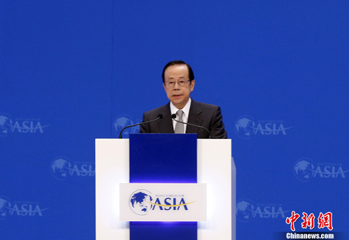 Выступление председателя правления Боаоского азиатского форума Ясуо Фукуда