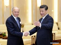 Председатель КНР Си Цзиньпин встретился в Пекине с министром иностранных дел Франции Лораном Фабиусом