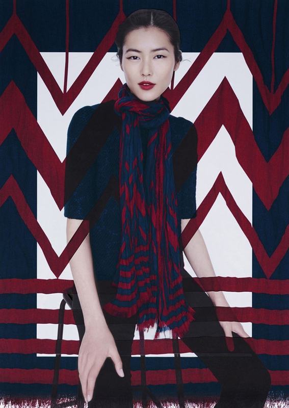 Китайская топ-модель Лю Вэнь в рекламе шарфа LV 2013