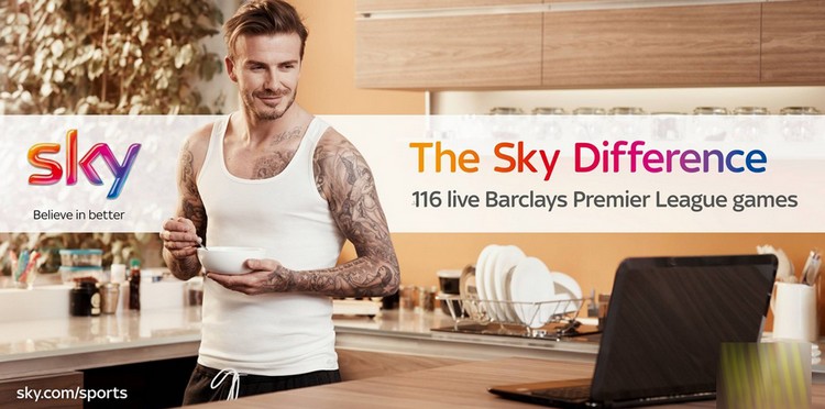 Красивый Дэвид Бекхэм в съемках для афиши Sky Sports