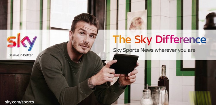 Красивый Дэвид Бекхэм в съемках для афиши Sky Sports