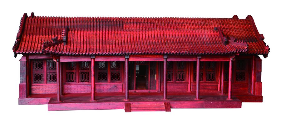 Деревянные модели достопримечательностей в парке Юаньминъюань