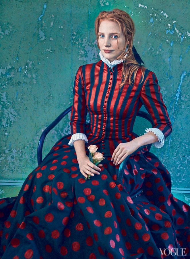 Красавица Джессика Честейн на обложке журнала Vogue