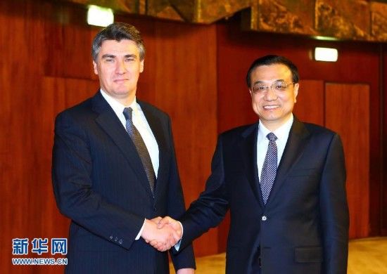 Ли Кэцян надеется на позитивную роль Хорватии в активизации китайско-европейских отношений