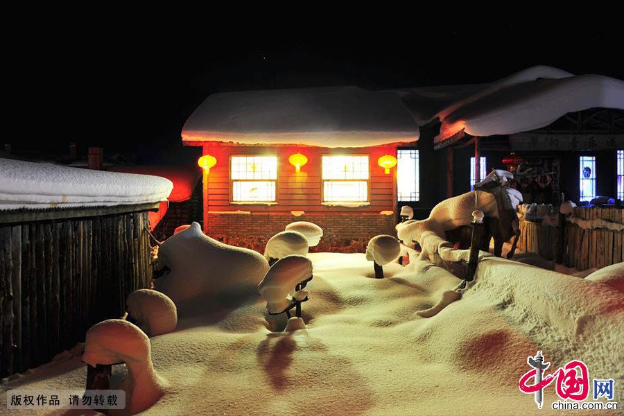 Ночные пейзажи Родины снега Китая