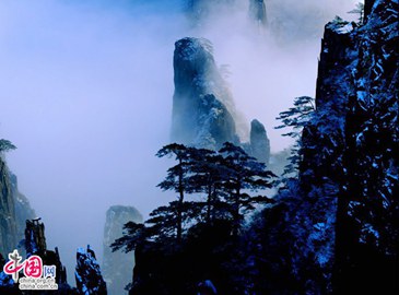 Прекрасные зимние пейзажи в горах Хуаншань