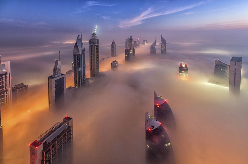 Удивительное море облаков в Дубае